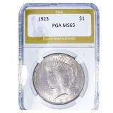 1923 Silver Peace Dollar PGA MS65