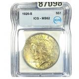 1926-S Silver Peace Dollar ICG MS62