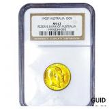 1905P Austrailia Gold 1 Sovereign .2355 AGW NGC MS