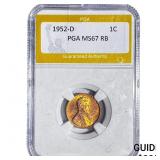 1952-D Wheat Cent PGA MS67 RB