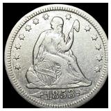 1853 Arrows Seated Liberty Quarter NEARLY UNCIRCUL