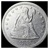 1858 Seated Liberty Quarter NEARLY UNCIRCULATED
