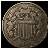 1864 Copper Two-Cent Piece NICELY CIRCULATED