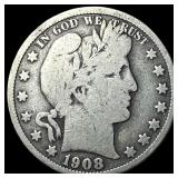 1908-S Silver Barber Half Dollar LIGHTLY CIRCULATE