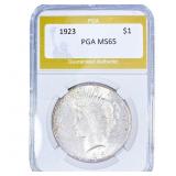 1923 Silver Peace Dollar PGA MS65
