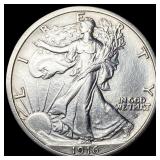 1916-D Silver Walking Liberty Half Dollar  CHOICE