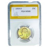 1959-D Washington Silver Quarter PGA MS68