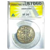 1929-S Walking Liberty Half Dollar ANACS VF20