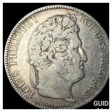 1834 France Silver 5 Francs