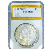 1878 8TF Morgan Silver Dollar PGA MS63