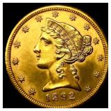 1892-CC $5 Gold Half Eagle