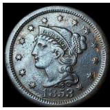 1853 Braided Hair Large Cent NEARLY UNCIRCULATED
