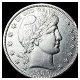 1909-S Silver Barber Half Dollar CHOICE AU