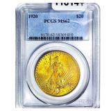 1920 $20 Gold Double Eagle PCGS MS62