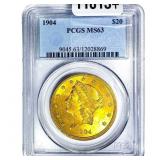 1904 $20 Gold Double Eagle PCGS MS63