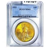 1922 $20 Gold Double Eagle PCGS MS62