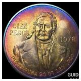 1978 Mexico SIlver 100 Pesos Toned