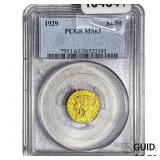 1929 $2.50 Gold Quarter Eagle PCGS MS63