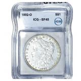 1892-O Morgan Silver Dollar ICG EF45