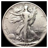 1927-S Silver Walking Liberty Half Dollar NEARLY U
