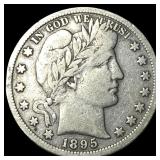 1895 Silver Half Dollar (Barber) LIGHTLY CIRCULATE