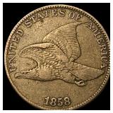 1858 Copper-Nickel Flying Eagle Cent NEARLY UNCIRC