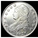 1830 Capped Bust Silver Half Dollar CLOSELY UNCIRC