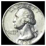 1936-D Silver Washington Quarter CLOSELY UNCIRCULA
