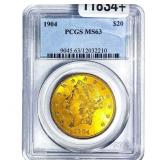 1904 $20 Gold Double Eagle PCGS MS63