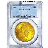 1904 $20 Gold Double Eagle PCGS MS63