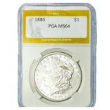 1886 Morgan Silver Dollar PGA MS64