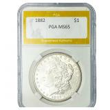 1882 Morgan Silver Dollar PGA MS65