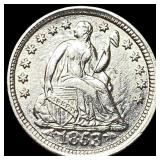 1853 Seated Liberty Silver Half Dime CHOICE AU