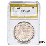 1904-S Morgan Silver Dollar PGA AU58