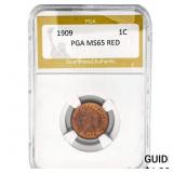 1909 Indian Head Cent PGA MS65 RED