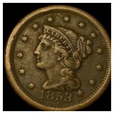 1853 Braided Hair Large Cent NEARLY UNCIRCULATED