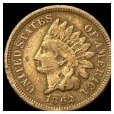 1862 Copper-Nickel Indian Head Cent NEARLY UNCIRCU