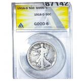 1916-D Walking Liberty Half Dollar ANACS G6