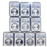 [10 Coins] 2022-W Silver Eagle NGC PF70 Ultra Came