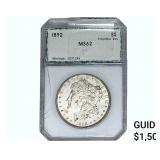 1892 Morgan Silver Dollar PGA MS62 PL REV