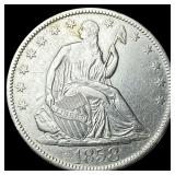 1858-O Silver Half Dollar NEARLY UNCIRCULATED