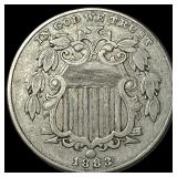1883 Shield Nickel NEARLY UNCIRCULATED