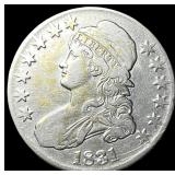 1831 Capped Bust Silver Half Dollar CLOSELY UNCIRC