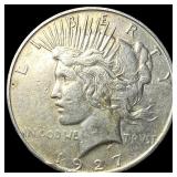 1927 Silver Peace Dollar NEARLY UNCIRCULATED