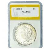 1900-O Morgan Silver Dollar PGA MS64