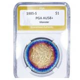1885-S Morgan Silver Dollar PGA AU58+ Monster