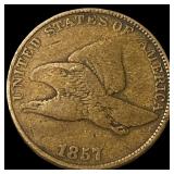 1857 Flying Eagle Cent ABOUT UNCIRCULATED