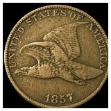 1857 Flying Eagle Cent ABOUT UNCIRCULATED