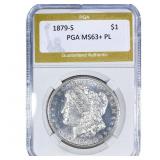 1879-S Morgan Silver Dollar PGA MS63+ PL