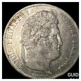 1837 France Silver 5 Francs